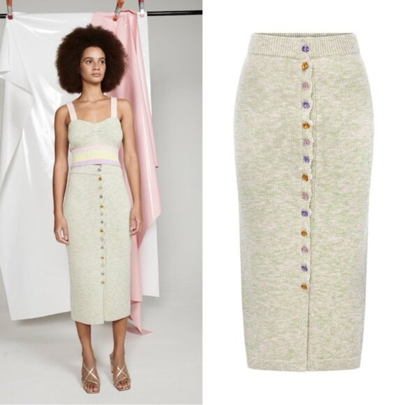 OLIVIA RUBIN Vanessa Knit Spacedye Midi Skirt - Picture 1 of 9
